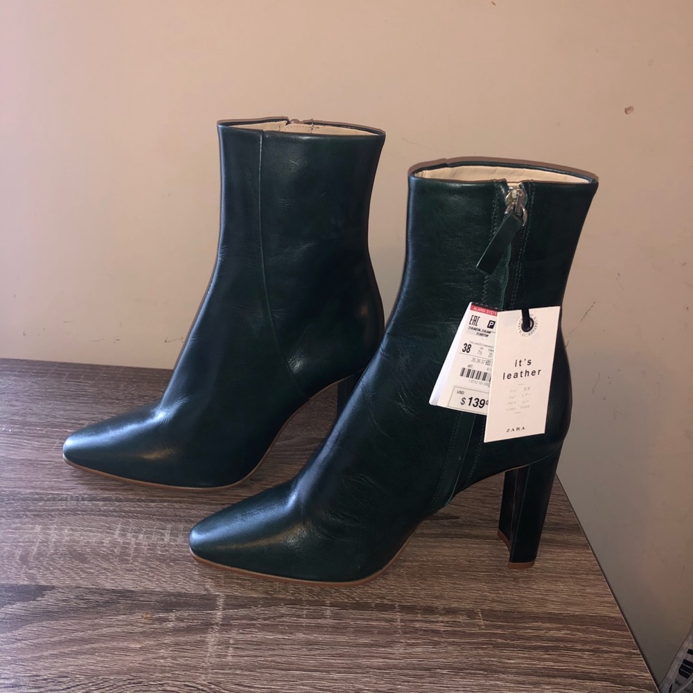 Zara Leather Ankle Booties